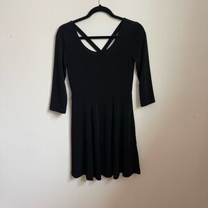Flattering Black Dress with Cross Back